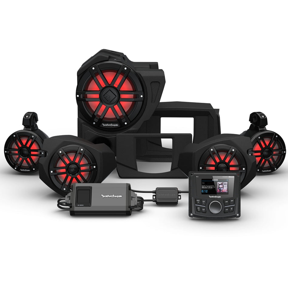 Rockford Fosgate PMX-2 800 Watt Front Rear Color Optix Speaker Subwoofer Polaris