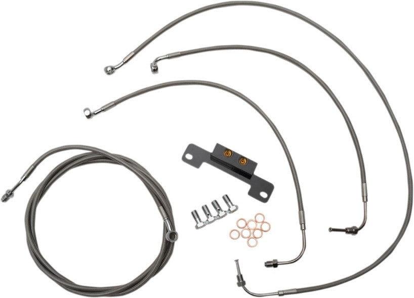 LA Choppers Cable Brake Line Kit Standard Mini Apes Stainless No ABS Harley M8 17-Up