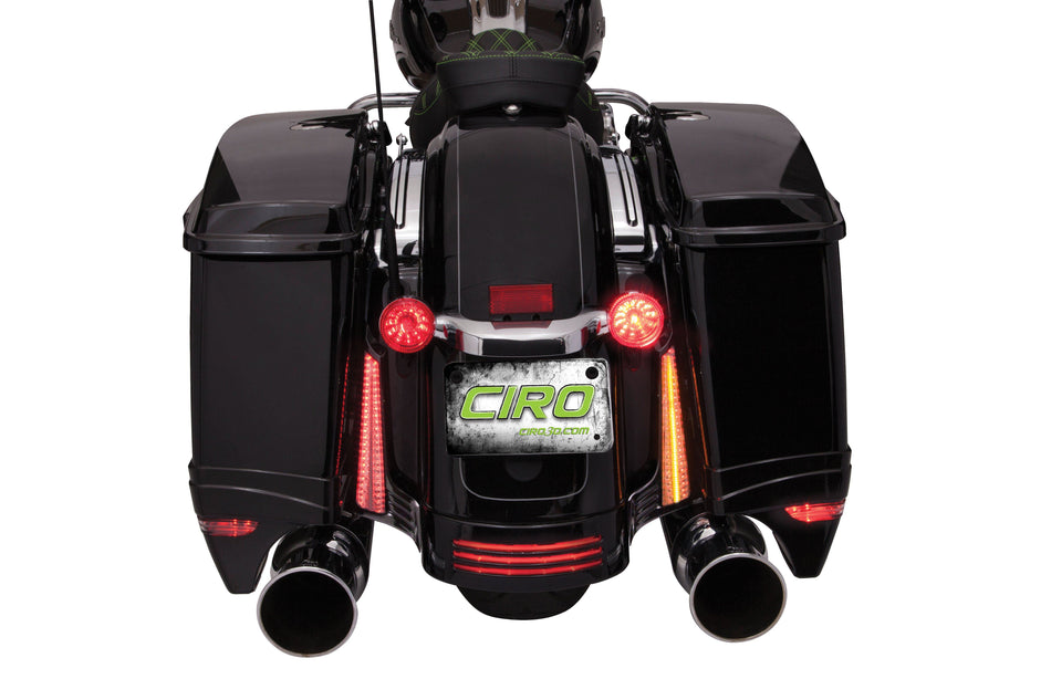 Ciro  Filler Panel Lights w Amber Signals for  Harley FLTR & FLH Models