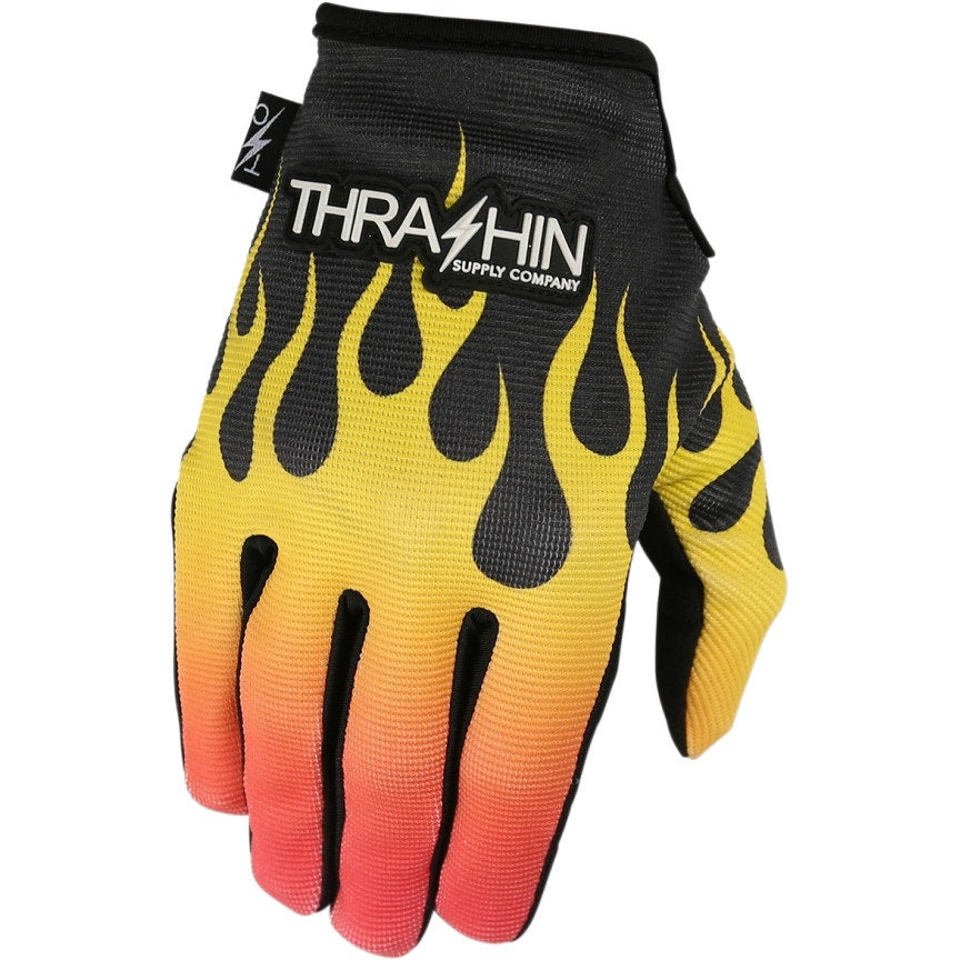 Thrashin Supply Company Flame Stealth Motorcycle Gloves