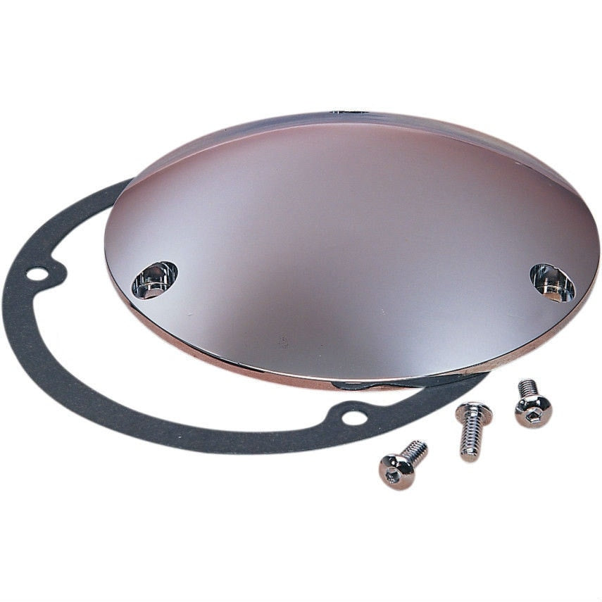 Drag Specialties Chrome 3 Hole Die Cast Domed Derby Cover Harley Big Twin 70-98