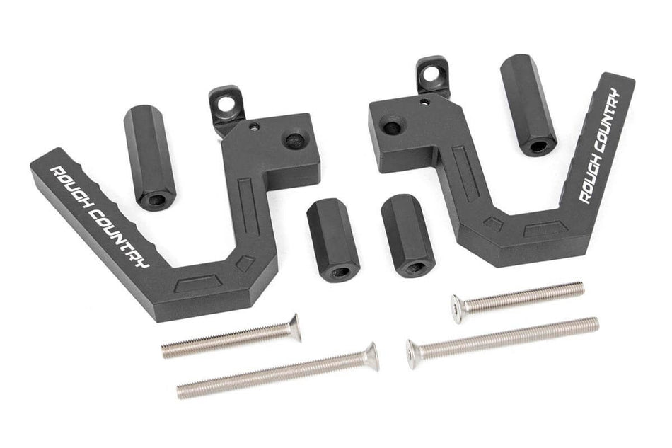 Rough Country 6507 Black Aluminum Grab Handles Front Jeep Wrangler JK 07-18