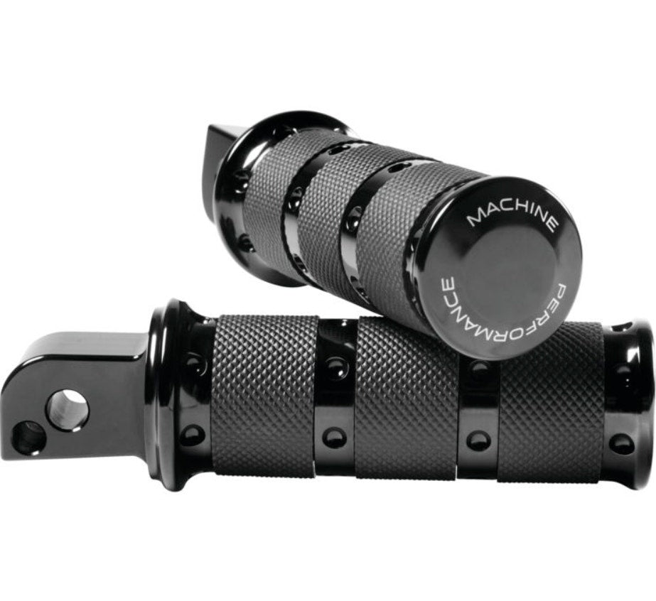 Performance Machine Black XLS Rear Footpegs Harley Milwaukee-Eight Softail 18-Up