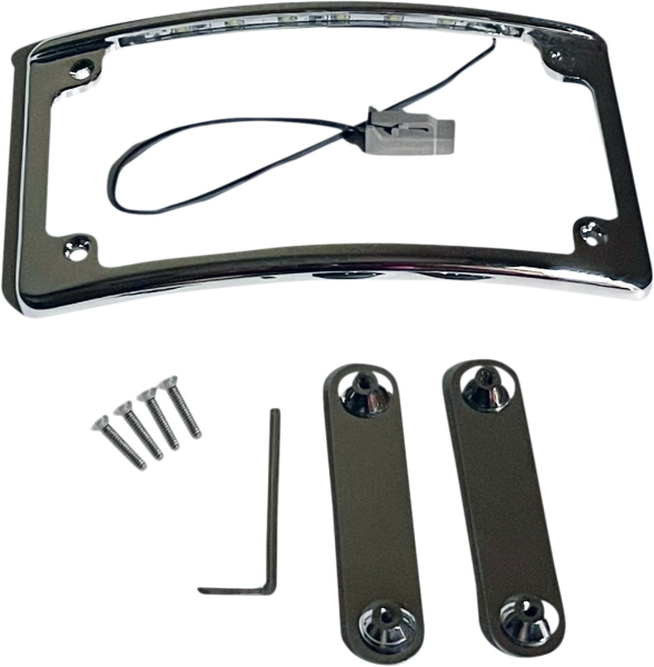 Custom Dynamics Illuminated Radius Chrome License Plate Frame Harley CVO 14-22