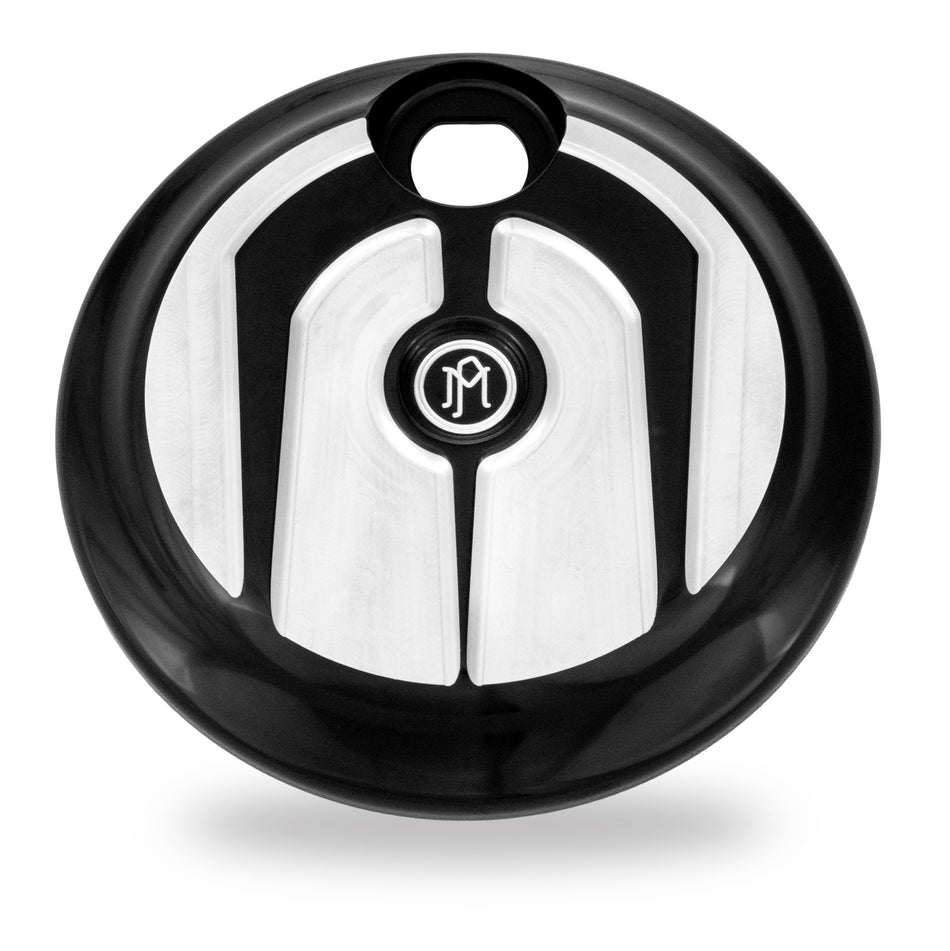 Performance Machine PM Black Contrast Cut Scallop Fuel Door for Harley FLH/FLT 08-up