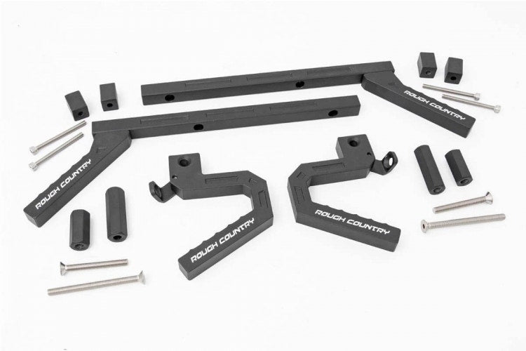 Rough Country 6509 Black Aluminum Grab Handles Front & Rear Jeep Wrangler JK 07-18