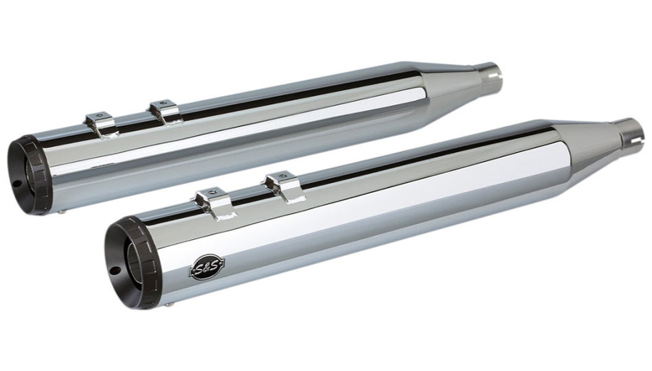 S&S Cycle Chrome Grand National 4" Slip On Mufflers Harley Touring & Tri 95-25