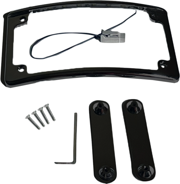 Custom Dynamics Illuminated Radius Black License Plate Frame Harley CVO 14-22