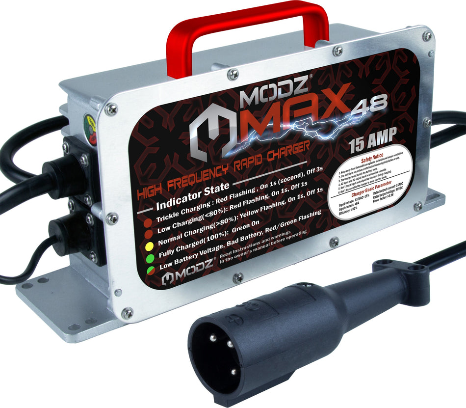 MODZ Max48 15 Amp Club Car Battery Charger For 48 Volt Golf Carts