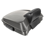 Hogworkz Chopped Tour Pack w/ Slim Backrest Black Hardware for Harley FLH '97-'24