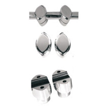 Drag 0602-0465 Chrome 1 1/2" Bar Big Buffalo 1.5" Risers Pair Metric Cruiser