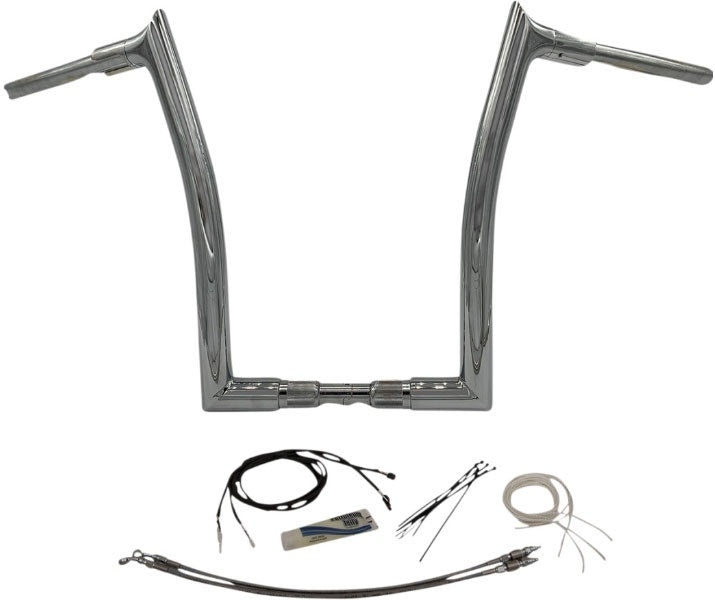 FBI Fat Baggers Chrome 1-1/2" EZ Install Pointed Top 16" Handlebar Kit Harley 18+