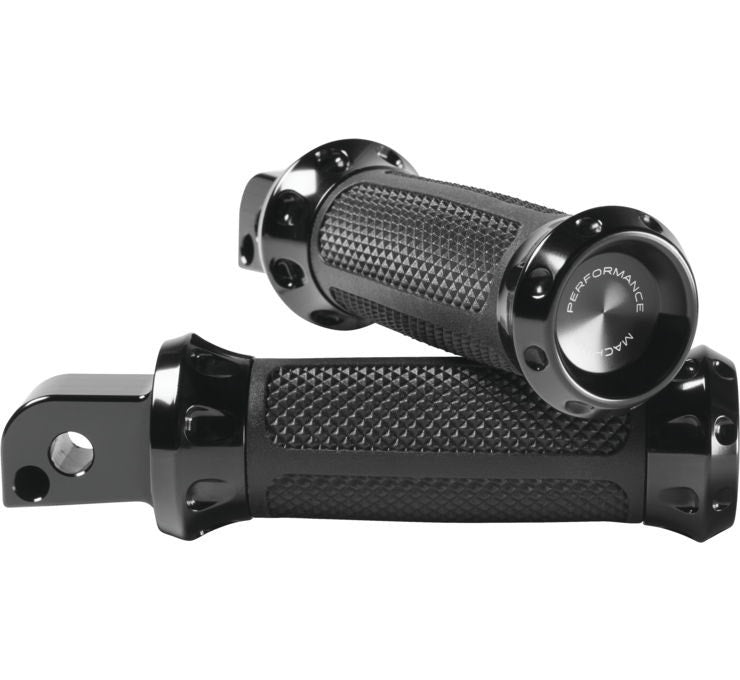 Performance Machine Black Overdrive Rear Footpegs Harley M8 Softail 18-Up