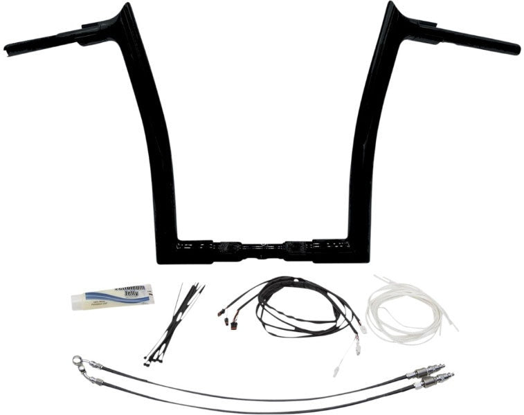FBI Fat Baggers Black 1-1/2" EZ Install Pointed Top 14" Handlebar Kit Harley 18+