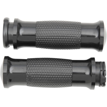 Avon Black Anodized Soft Gel 3 Ring Ergonomic Hand Grips Harley Cable Throttle GEL-70-ANO