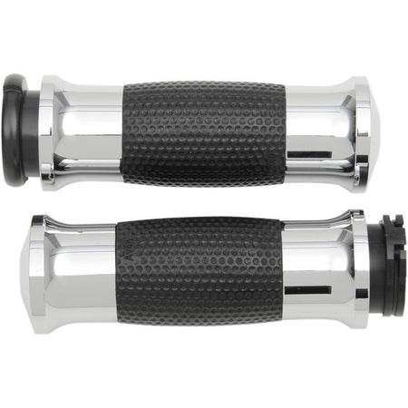 Avon Chrome Soft Gel Ergonomic Hand Grips for Harley Cable Throttle Models GEL-70-CH