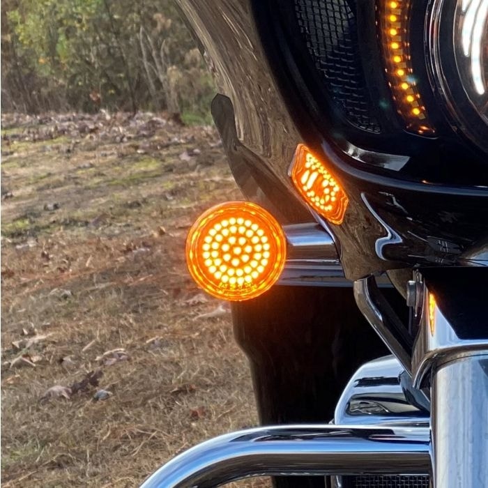 Custom Dynamics Genesis 4 Amber White No Halo LED Turn Signal Inserts CVO 16-20
