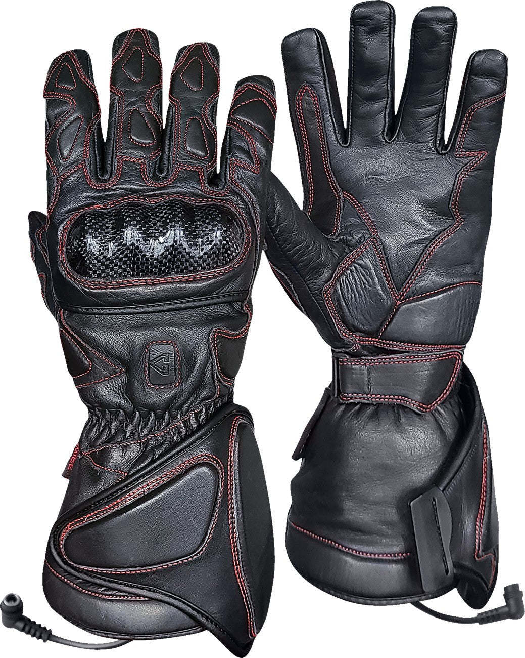 Gerbing Heated Clothing 12V Extreme Hard Knuckle Motorcycle Heated Gauntlet Gloves - Black