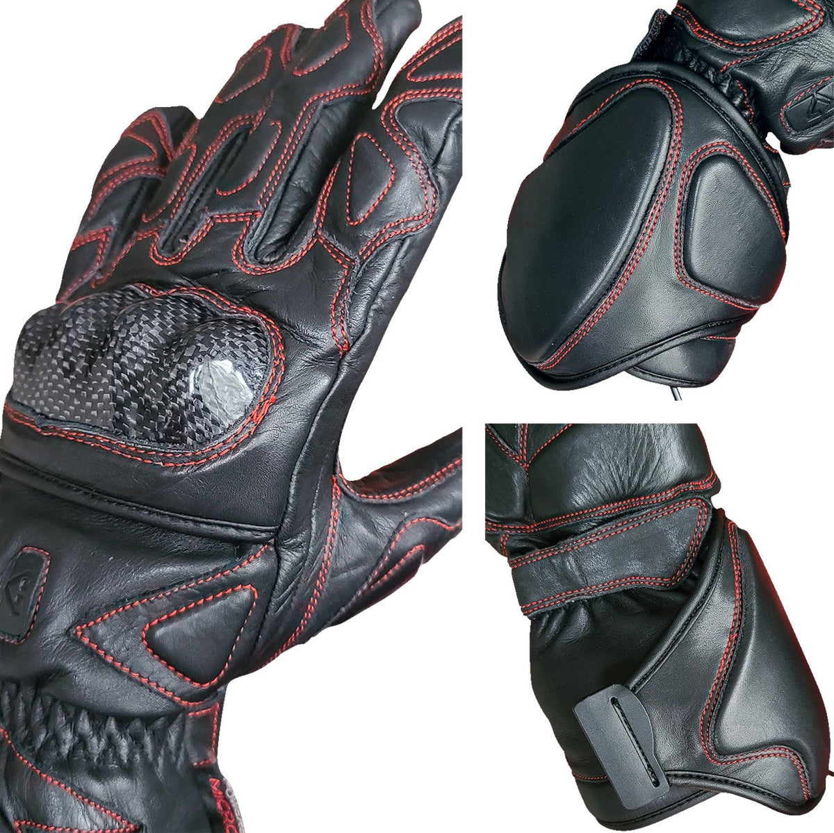 Gerbing Heated Clothing 12V Extreme Hard Knuckle Motorcycle Heated Gauntlet Gloves - Black