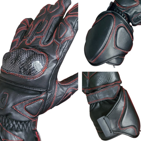 Gerbing Heated Clothing 12V Extreme Hard Knuckle Motorcycle Heated Gauntlet Gloves - Black
