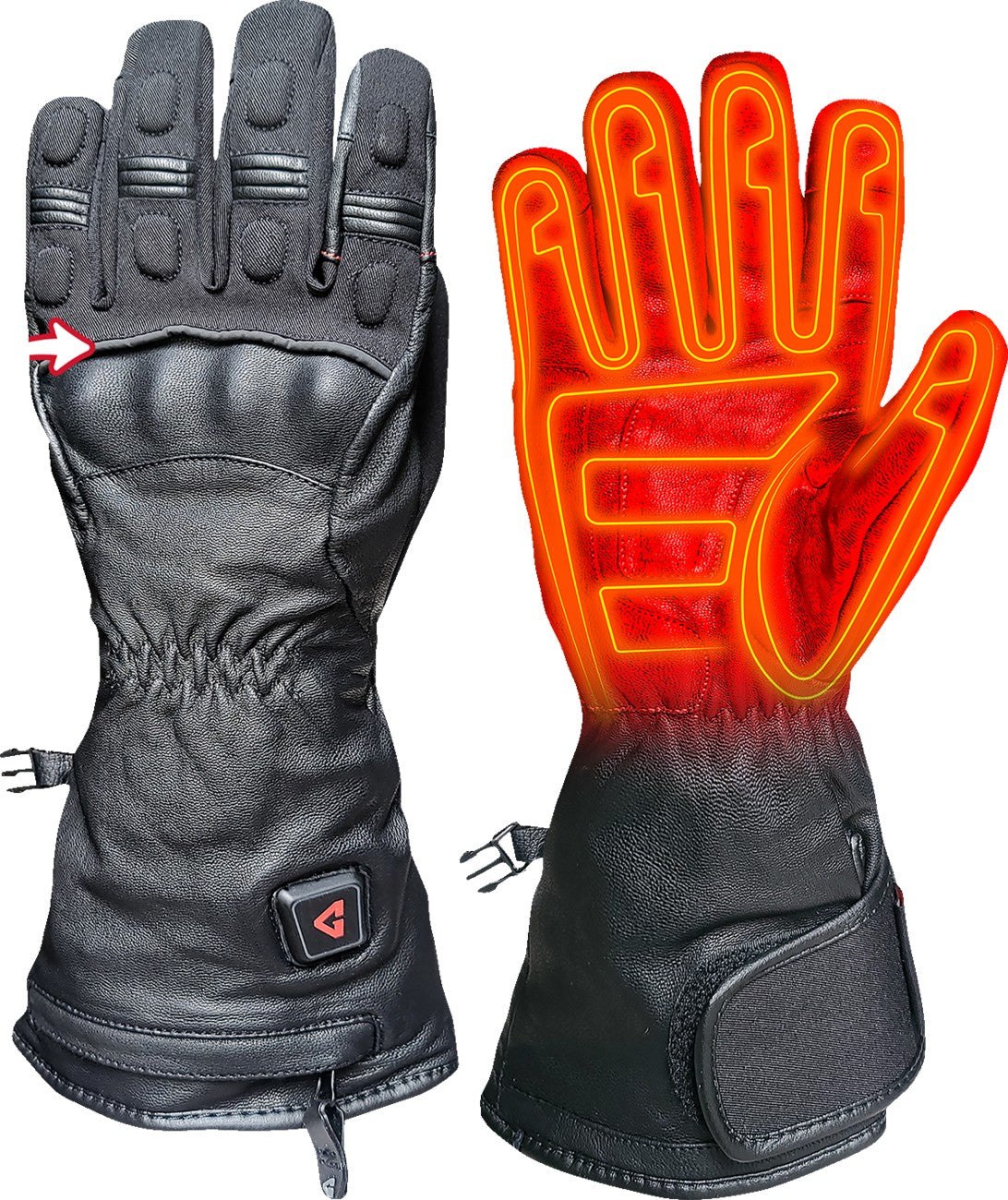 Gerbing Heated Clothing 7V Hard Knuckle Battery Powered Heated Gloves - Black