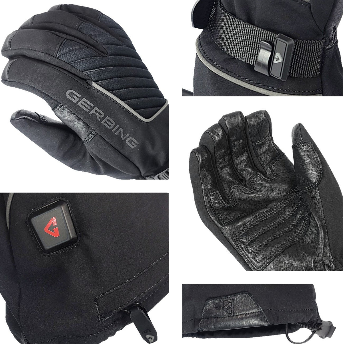 Gerbing Heated Clothing Mens 7V Atlas Ultra-Flex Battery Powered Heated Gloves - Black
