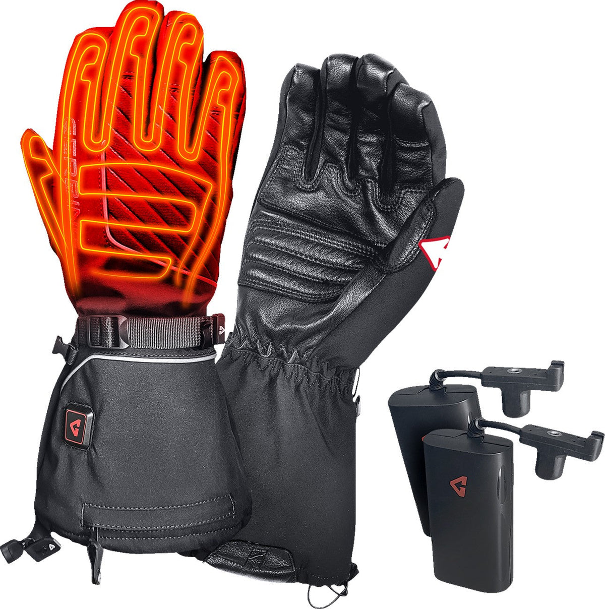 Gerbing Heated Clothing Mens 7V Atlas Ultra-Flex Battery Powered Heated Gloves - Black