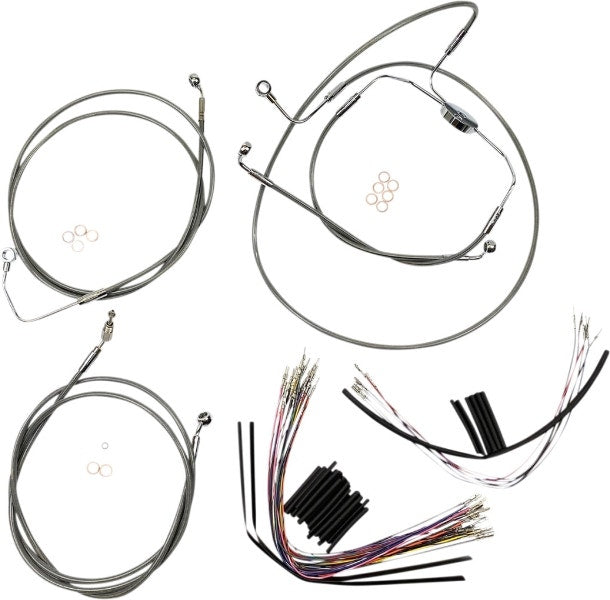 Magnum XR Handlebar Cable Install Kit Stainless Chrome 12-14 Rise Harley 08-13