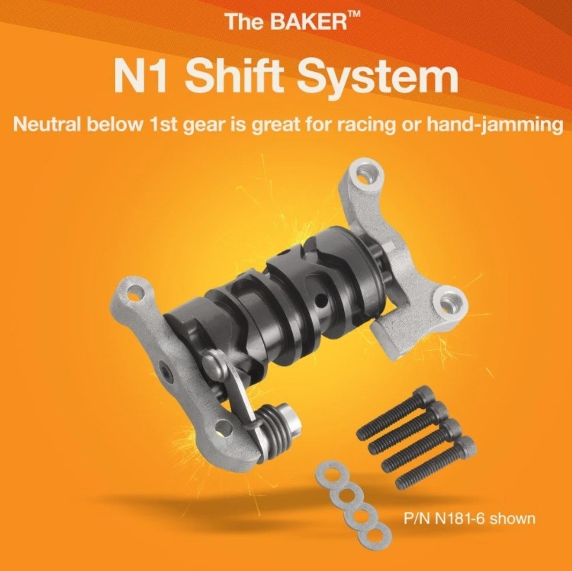 Baker Drivetrain N171-6 N1 Pattern Shift System 6-Speed Harley with BAKER OD6