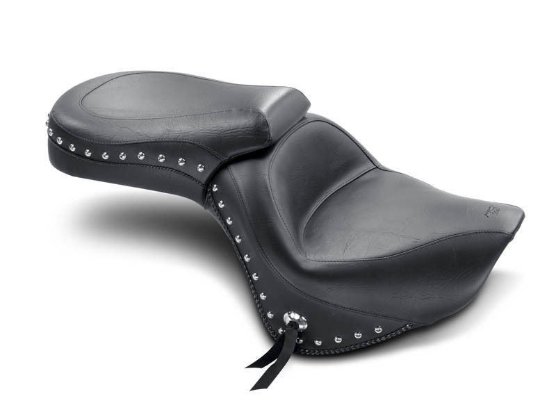 Mustang 76126 Black Chrome Studded One Piece Touring Seat Backrest 06-18 VN900