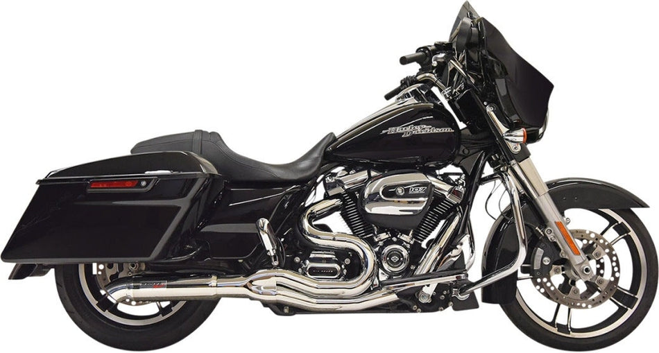 Bassani Road Rage II Hot Rod Turnout 2-1 Mid 4" Exhaust System Harley Bagger