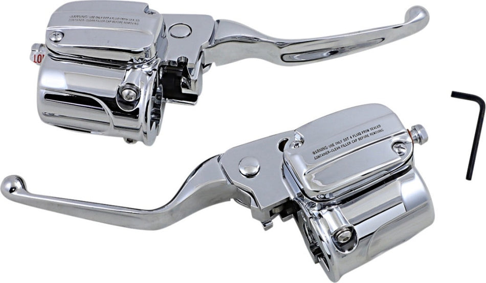 Drag Chrome Handlebar Controls Hydraulic Brake Clutch ABS Harley Road Glide 15-16