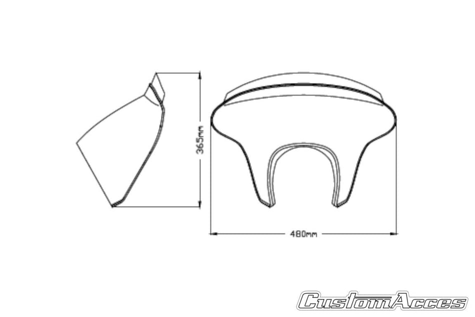 Custom Acces Batwing SML Fairing Short Clear Honda Rebel CMX 300 500 17-Up