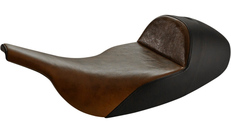 Saddlemen Lariat Solo Seat Black Brown Gel SaddleHyde Harley Touring 97-07