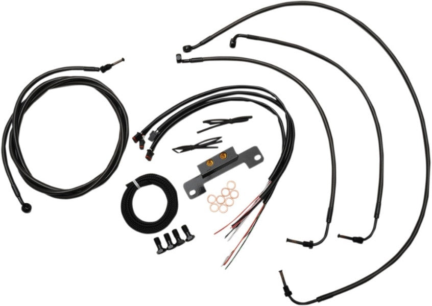 LA Choppers Cable & Wire Kit 15-17 Ape Hangers Midnight No ABS Harley M8 17-Up