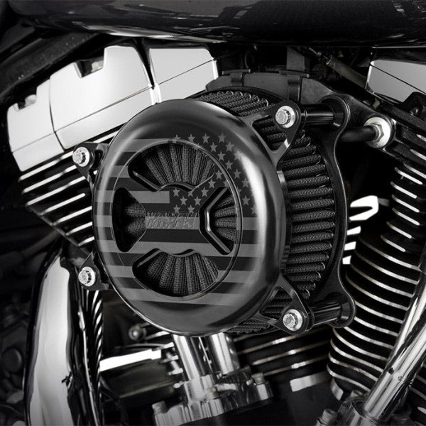 Vance & Hines 42341FG Black VO2 America Billet Air Intake Cleaner Harley Twin Cam 00-17