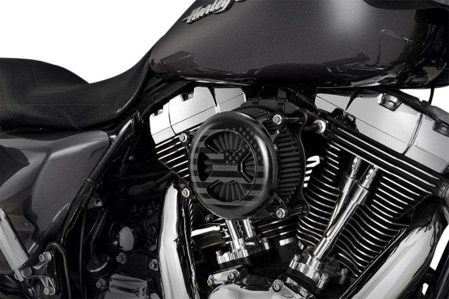 Vance & Hines 42341FG Black VO2 America Billet Air Intake Cleaner Harley Twin Cam 00-17
