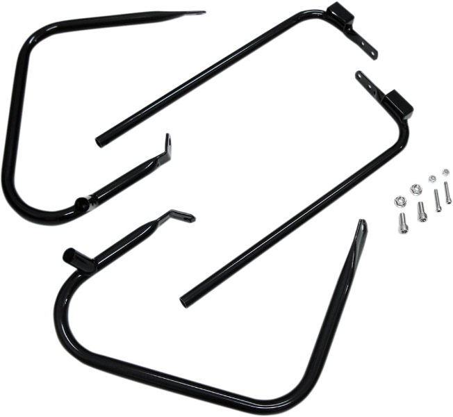 Drag Black Saddlebags Guards Support Kit OE Harley Touring FLT 97-08