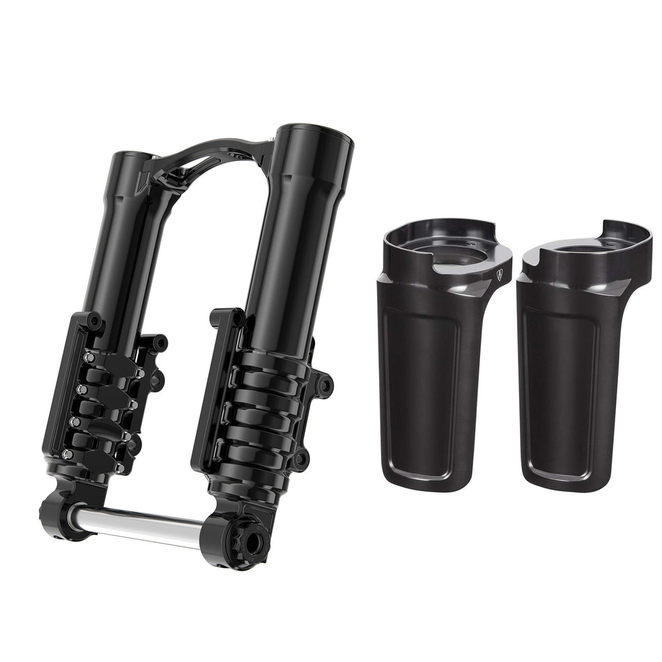 Arlen Ness Method No Flex Fork Legs + Guards Axial Caliper Harley Touring 14-Up