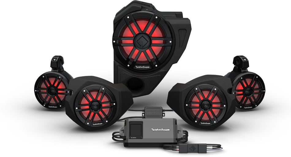 Rockford Fosgate Ride Command 2-Way 800w Front Rear Color Optix Speaker Subwoofer
