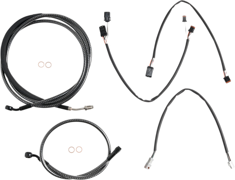 Magnum KARBONFIBR 12-14 Handlebar Control Cable Install Kit Harley Sharknose 17-Up