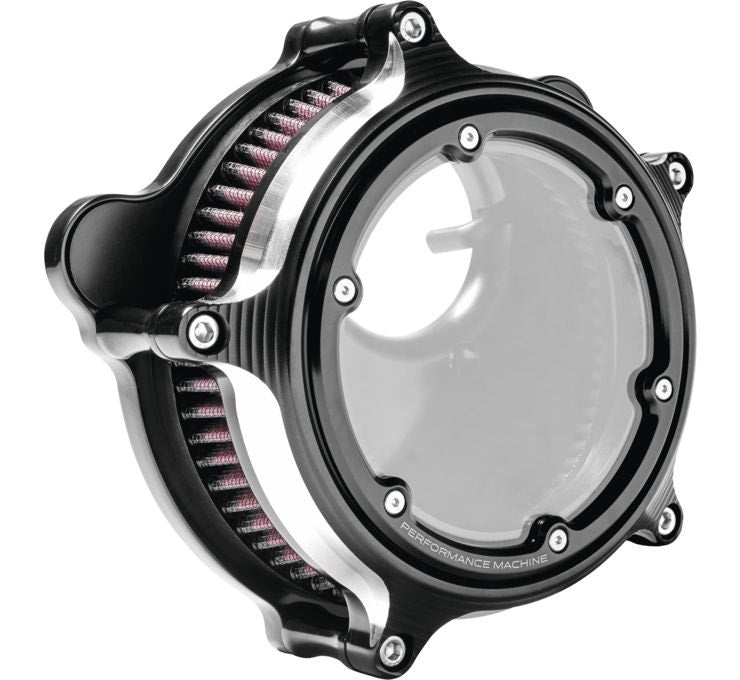 Performance Machine Black Cut Vision Series Air Cleaner Harley Dyna Softail 93-17