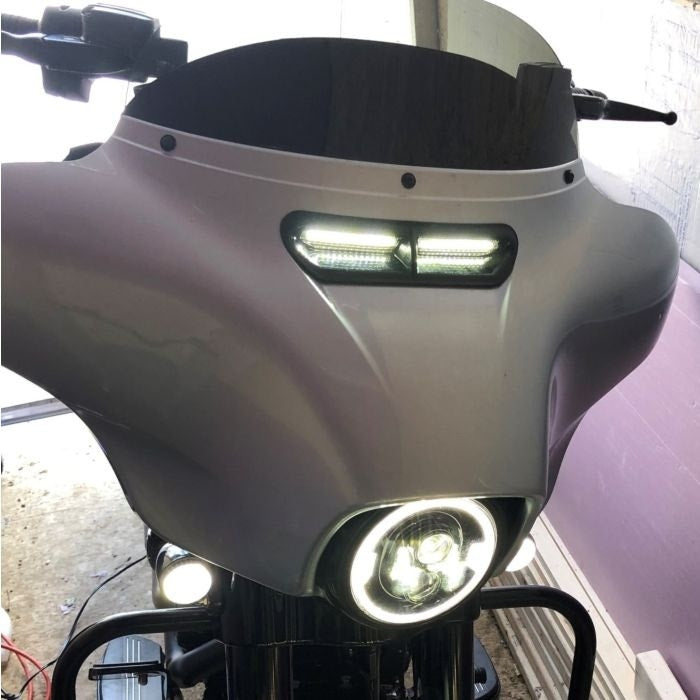 Custom Dynamics Black Genesis 4 All-In-One LED Fairing Insert Harley Batwing 14-Up