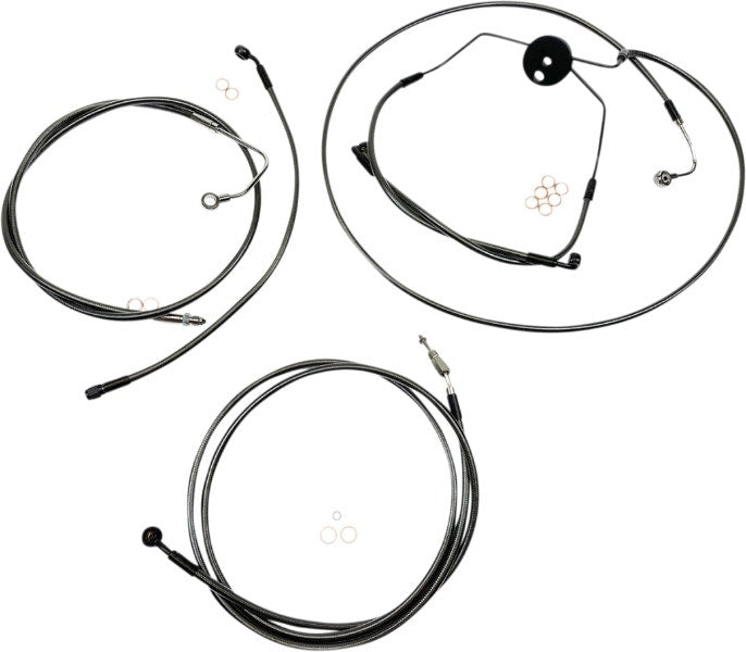 Magnum Black Pearl Handlebar Cable Install Kit 10 inch Rise Apes Harley 08-12