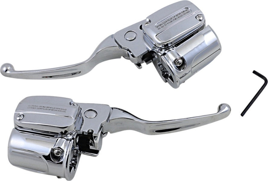 Drag Chrome Handlebar Controls Hydraulic Brake Clutch ABS Harley Road Glide 17-Up