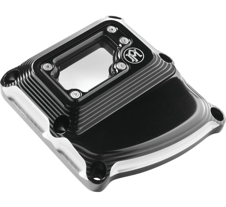 Performance Machine Black Cut Vision Series Transmission Covers Harley M8 17-Up