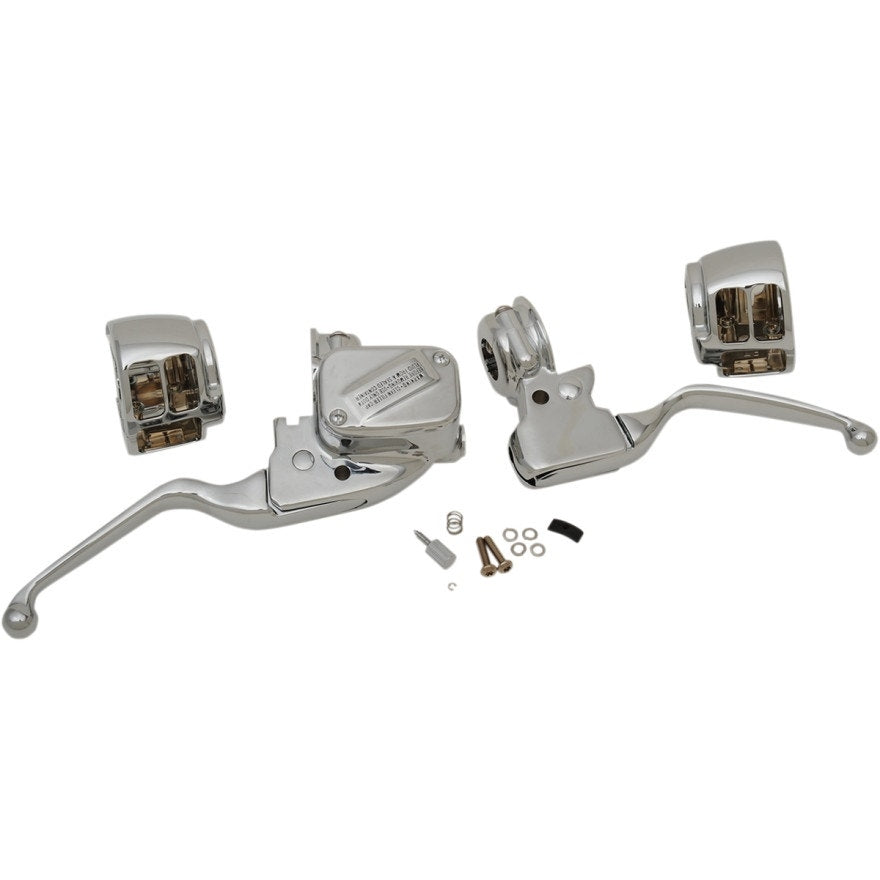 Drag Chrome Handlebar Control Kit w/ Mechanical Clutch 15-17 Harley FXSB FLS/T