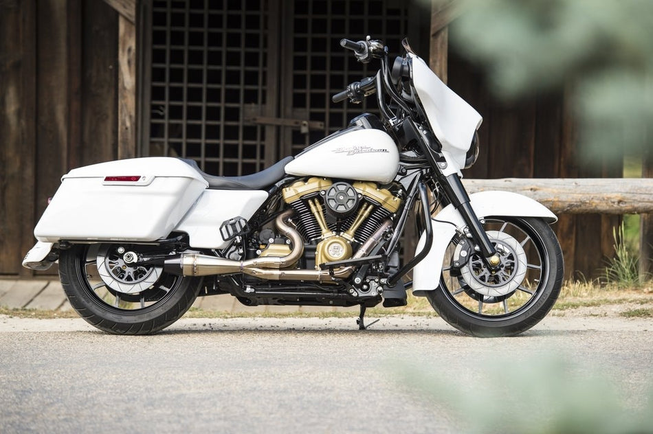 Sawicki 2 into 1 Raw Shorty Cannon Pipe Black Tip Exhaust Harley Twin Cam 95-16