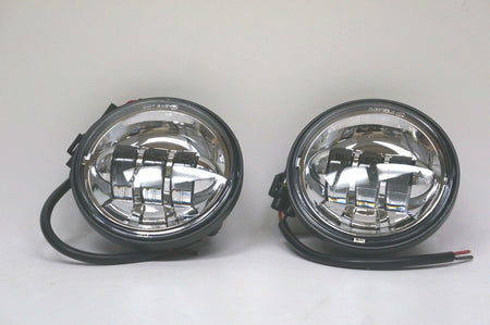New 4-1/2" 4.5" LED Projector Daymaker Style Chrome Passing Lamps for Harley-Davidson