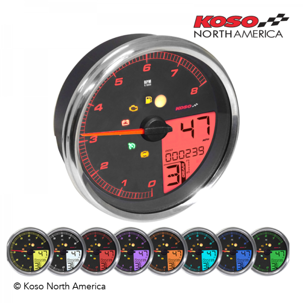 KOSO BA072000 HD-05  Chrome Speedometer / Tachometer 14-19 Harley Dyna Softail